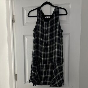 BB Dakota Black and Gray Plaid Sleeveless Dress